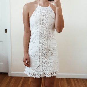 White Crochet Detail Halter Dress from ZARA
